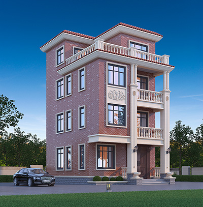 四层欧式小面积别墅设计方案BZ436-简欧风格